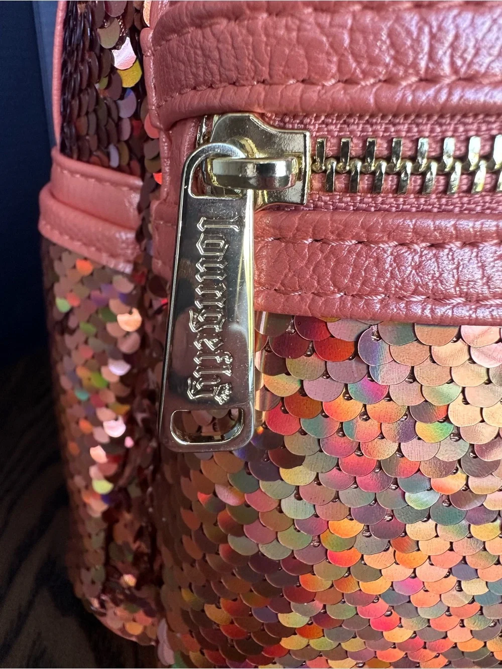 Disney Orange Sequin Mini Backpack with Bow and Ears